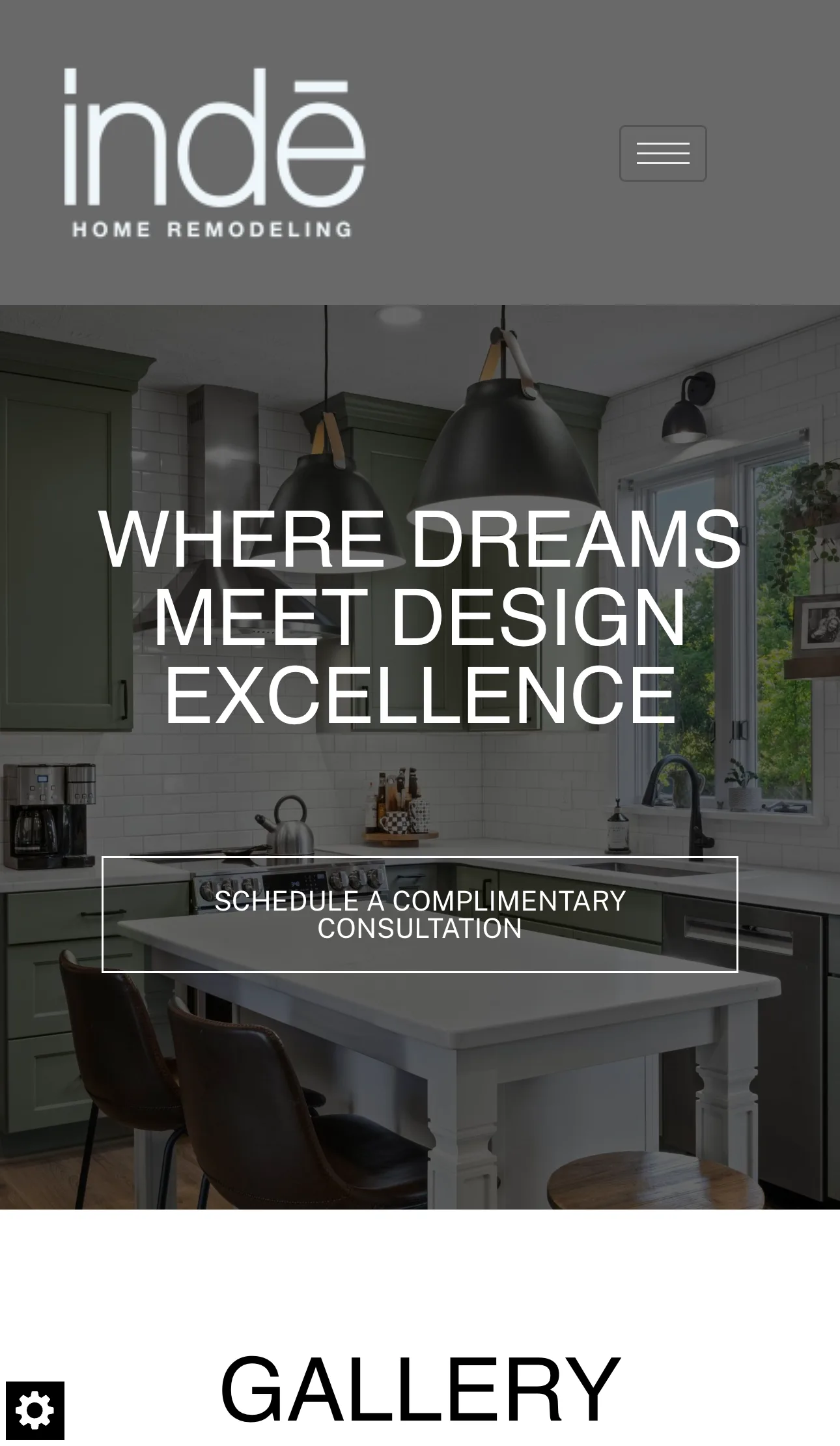 The Inde Studio website on mobile