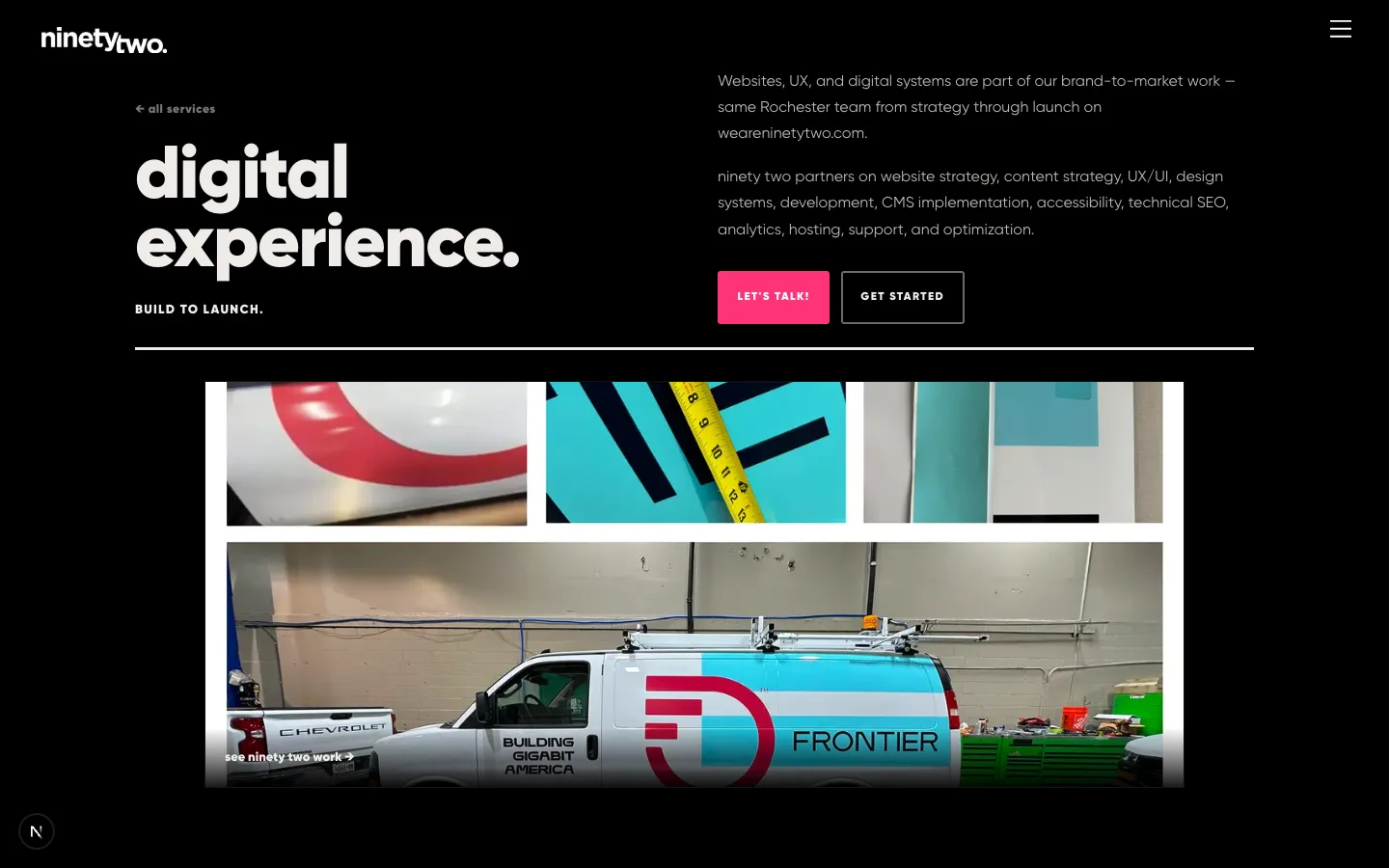 ninety two Digital Experience service page